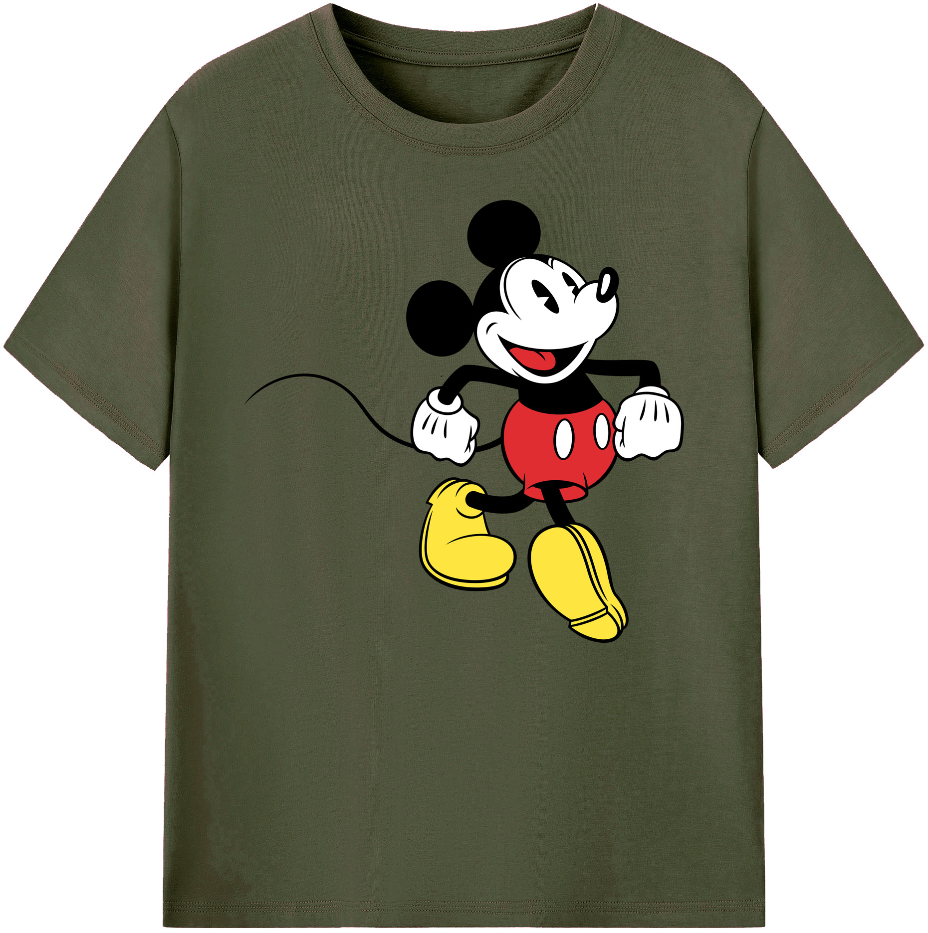 ミッキーマウス Mickey Mouse 綿100％ メンズ半袖Tシャツ｜肌触りやわらか＆通気性